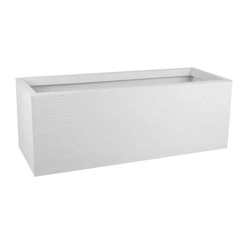 EDA PLASTIQUE Jardiniere Graphit Up - 57 L - Dimensions 79,5 x 29,5 x 29,5 cm - Blanc cérusé