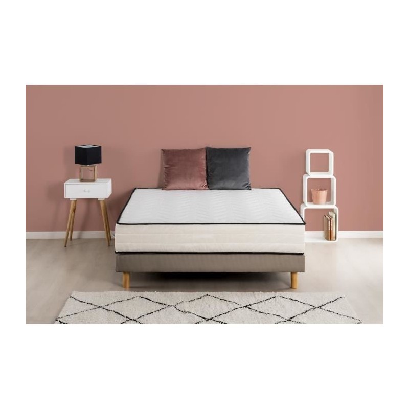 HOTEL SEASONS Ensemble matelas + sommier 160x200 cm - Mousse - 25cm - 5 zones - DEKO DREAM