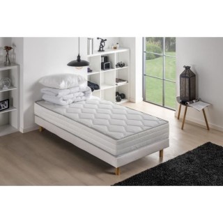 DEKO DREAM Pack pret a dormir MALIN Matelas + Sommier 90 x 190 cm + Co