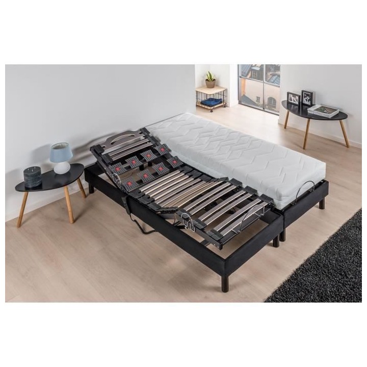 DEKO DREAM Relaxation Ensemble Matelas mousse 2x80x200 cm + Sommier TP