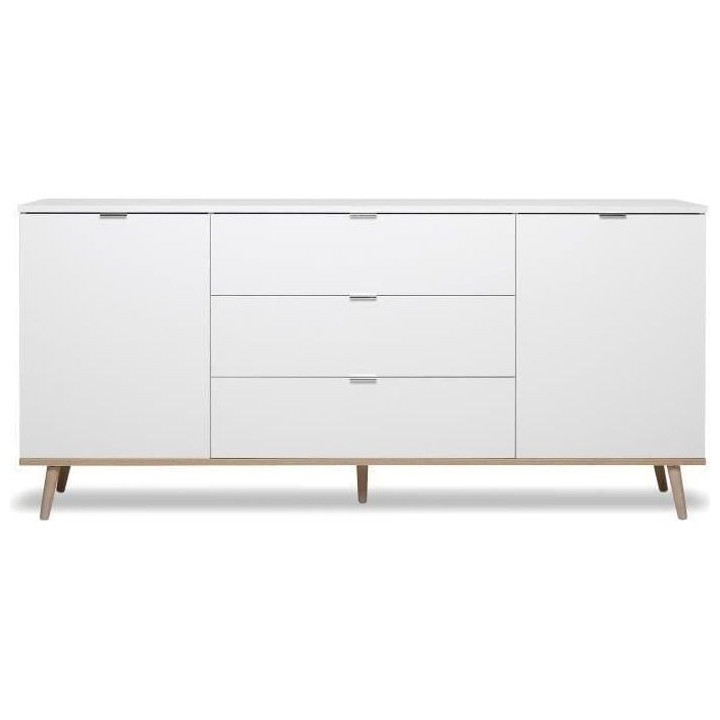 GÖTEBORG Buffet bas - Style scandinave - Décor chene et blanc - L 18