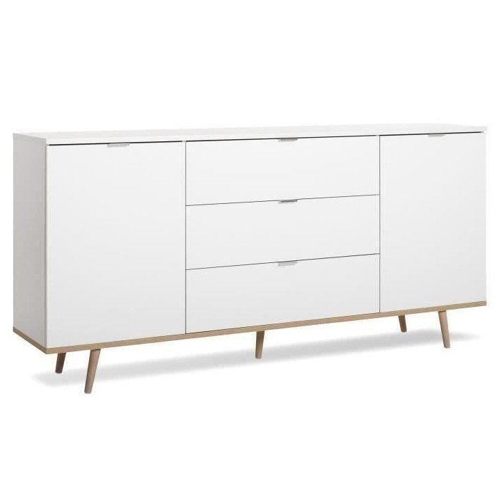 GÖTEBORG Buffet bas - Style scandinave - Décor chene et blanc - L 18