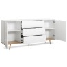 GÖTEBORG Buffet bas - Style scandinave - Décor chene et blanc - L 180 cm