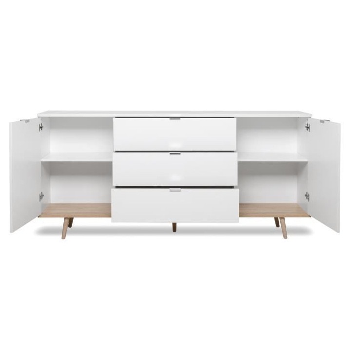 GÖTEBORG Buffet bas - Style scandinave - Décor chene et blanc - L 18