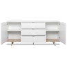 GÖTEBORG Buffet bas - Style scandinave - Décor chene et blanc - L 180 cm