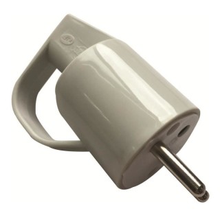 Fiche mâle 2 Pôles + terre - 16A - Grise