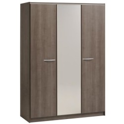 PARISOT Chambre complete adulte - Contemporain - Décor noyer silver - l 140 x L 190 cm - YSA