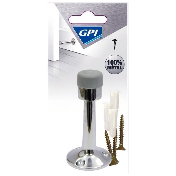 GPI Butée de porte murale tige - Chrome