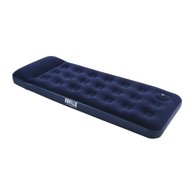 BESTWAY Matelas gonflable floqué Venture + Pompe a pied – 1 place