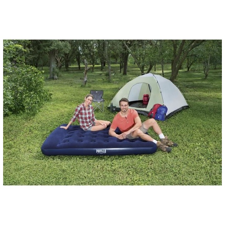 BESTWAY Matelas gonflable floqué Venture Double + Pompe a pied – 2