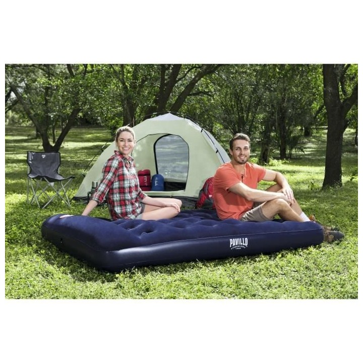 BESTWAY Matelas gonflable floqué Venture Double + Pompe a pied – 2