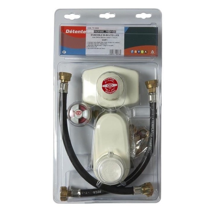 FAVEX TYPE COF1 Coffret complet propane NF avec 1ere et 2eme détente