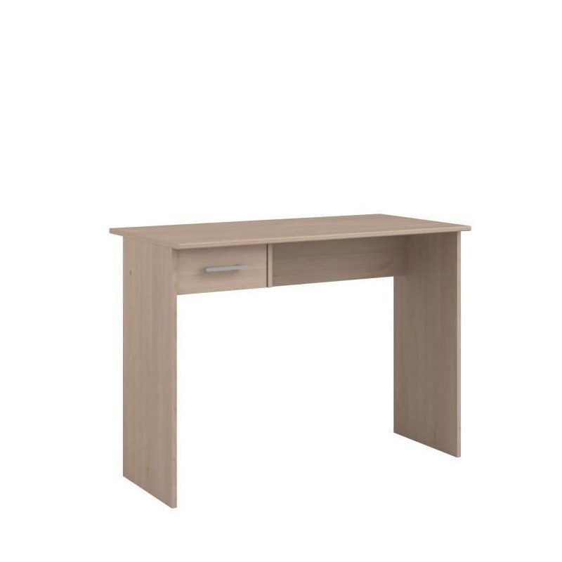 PARISOT - Bureau droit avec 1 tiroir - Décor chene Brooklyn - L 101 x P 50 x H 73.5 cm - KELLY