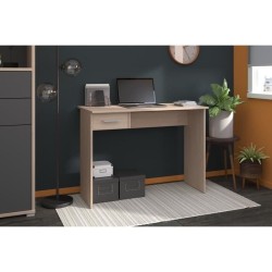 PARISOT - Bureau droit avec 1 tiroir - Décor chene Brooklyn - L 101 x P 50 x H 73.5 cm - KELLY