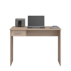 PARISOT - Bureau droit avec 1 tiroir - Décor chene Brooklyn - L 101 x P 50 x H 73.5 cm - KELLY