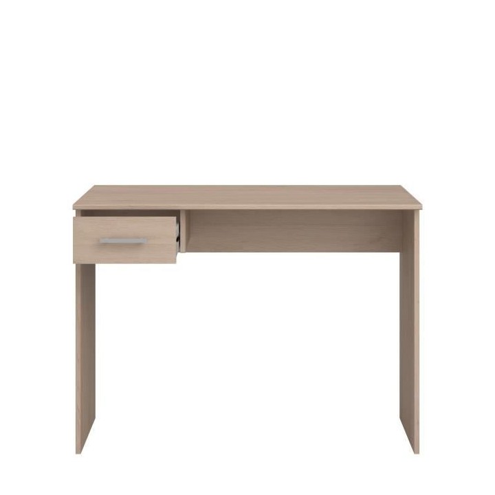 PARISOT - Bureau droit avec 1 tiroir - Décor chene Brooklyn - L 101 x