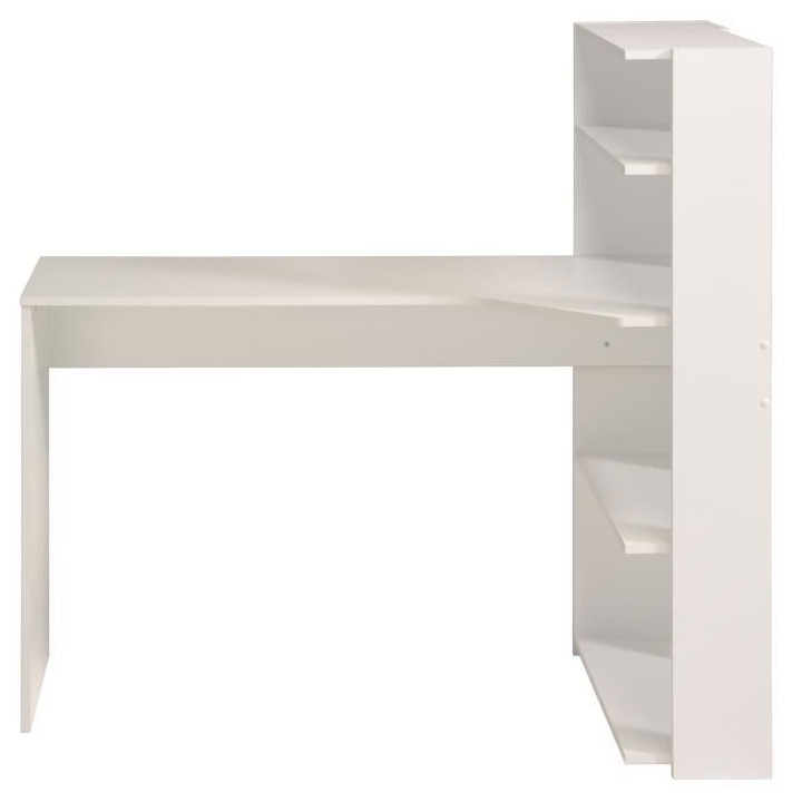 PARISOT Bureau d'angle contemporain décor blanc - L 122 cm - JUNE