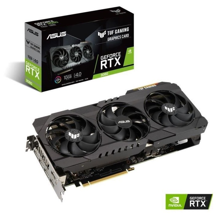 Carte Graphique - ASUS - RTX 3080 - OC - 10Go - GDDR6 - PCIe 4.0 - 2 x