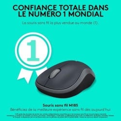 LOGITECH - Souris sans fil optique - M185 Gris