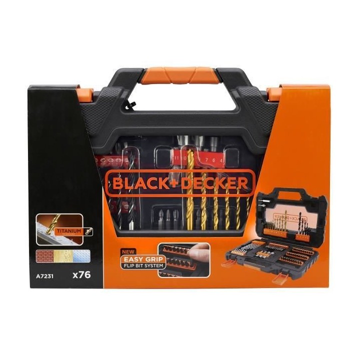 Coffret Vissage Perçage (76 Accessoires) BLACK+DECKER - A7231-XJ