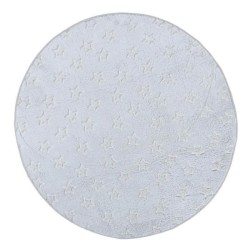 Tapis enfant phosphorescent Star - Gris clair et blanc - Motifs étoiles - 70 cm - Intérieur