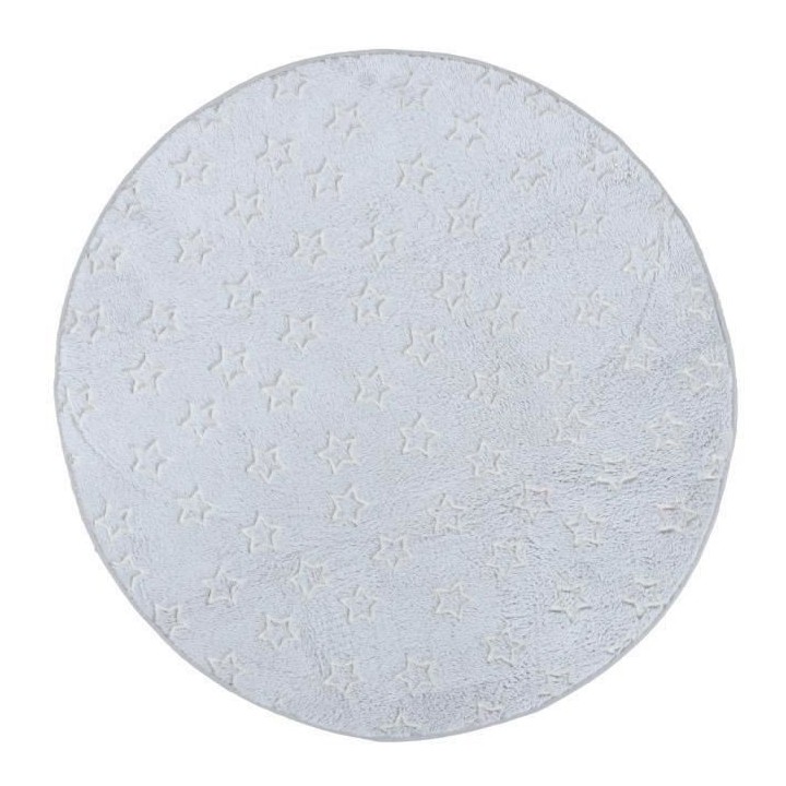 Tapis enfant phosphorescent Star - Gris clair et blanc - Motifs étoil