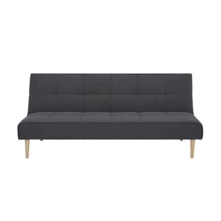 Clic clac 3 places - Tissu Gris anthracite - Pieds bois naturel - L 18