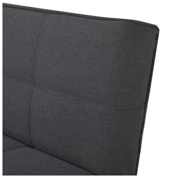 Clic clac 3 places - Tissu Gris anthracite - Pieds bois naturel - L 18