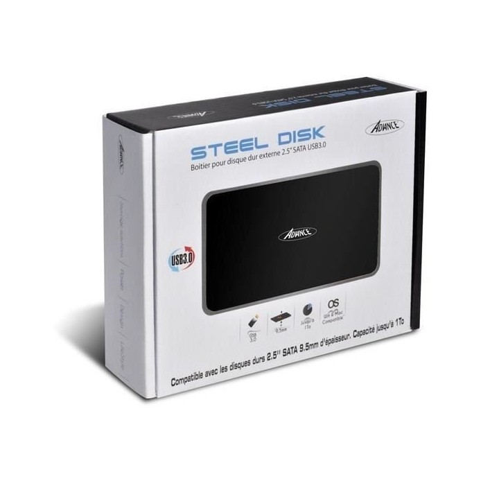 Boîtier Disque Dur externe Advance Steeldisk USB3.0 - Pour disque dur
