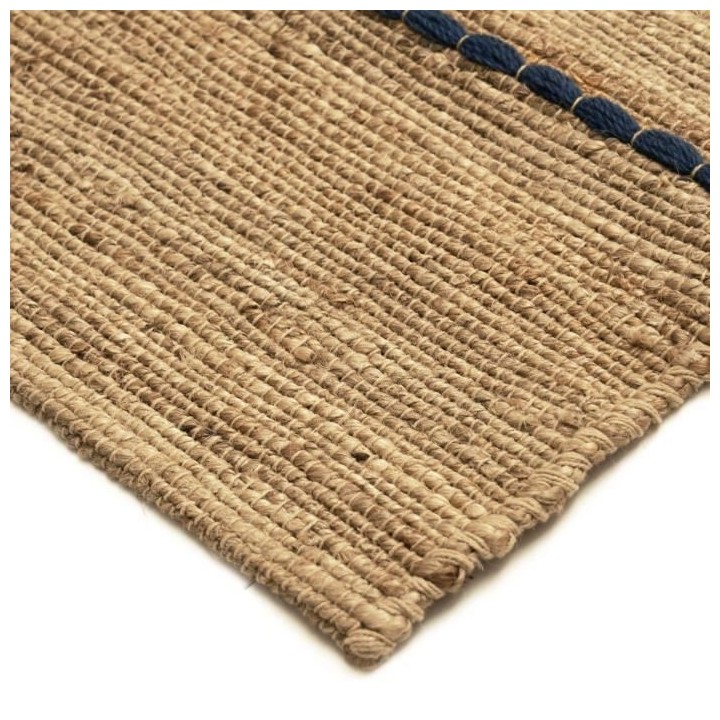 Tapis Jute et Laine - Lignes colorées - 120x170 cm