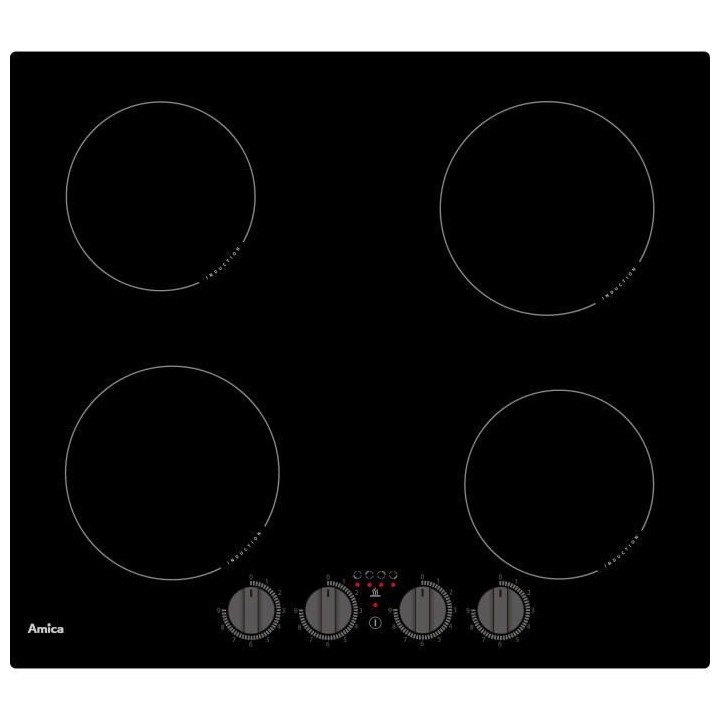 Table de cuisson induction - AMICA - 4 zones - 6 kW - L59 x P52 cm - N