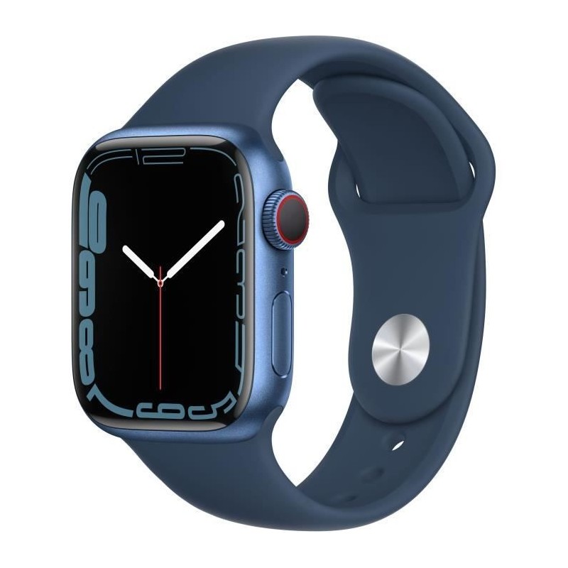 Apple Watch Series 7 GPS + Cellular - 41mm - Boîtier Blue Aluminium - Bracelet Abyss Blue Sport