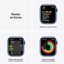 Apple Watch Series 7 GPS + Cellular - 41mm - Boîtier Blue Aluminium - Bracelet Abyss Blue Sport