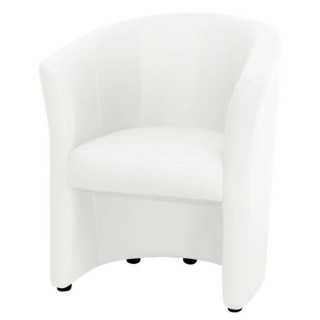 Fauteuil cabriolet Simili blanc - L 59 x P 63 x H 77 cm - ARCADE