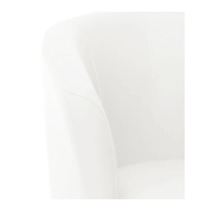 Fauteuil cabriolet Simili blanc - L 59 x P 63 x H 77 cm - ARCADE
