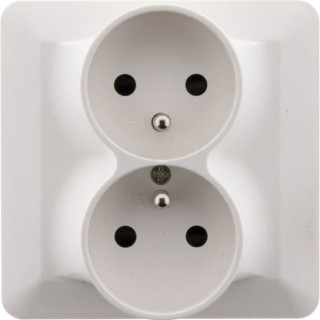ARTEZO Double prise avec terre 2P+T 16 A monoposte blanc