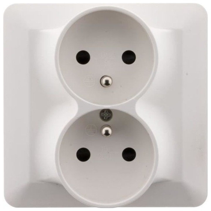 ARTEZO Double prise avec terre 2P+T 16 A monoposte blanc
