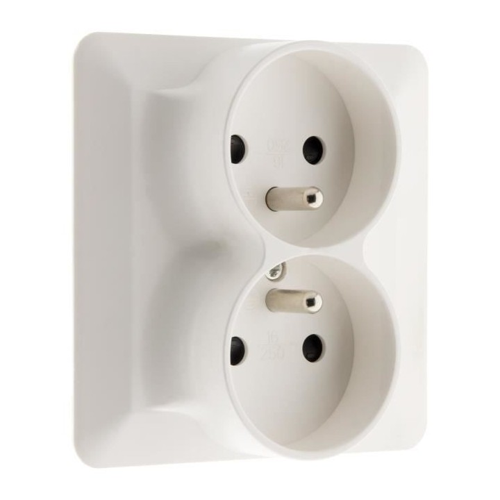 ARTEZO Double prise avec terre 2P+T 16 A monoposte blanc