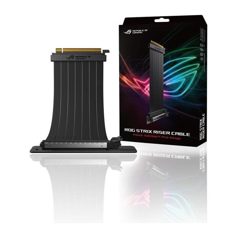 ASUS - RS200 Câble Riser ROG Strix 240 mm PCI-E x 16 avec Adaptateur 90 degrés