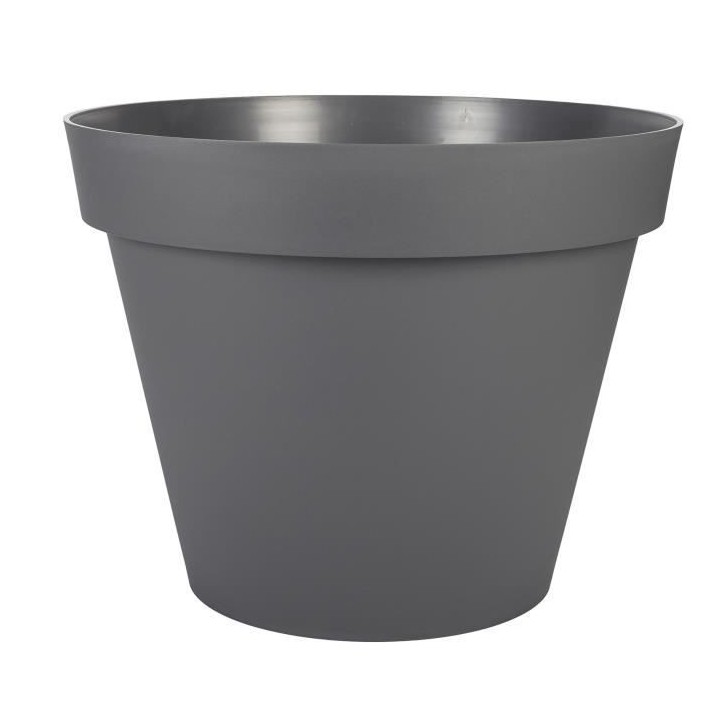 EDA Pot de fleur rond Toscane - Ø 60 x H 47 cm - 76 L - Gris anthraci