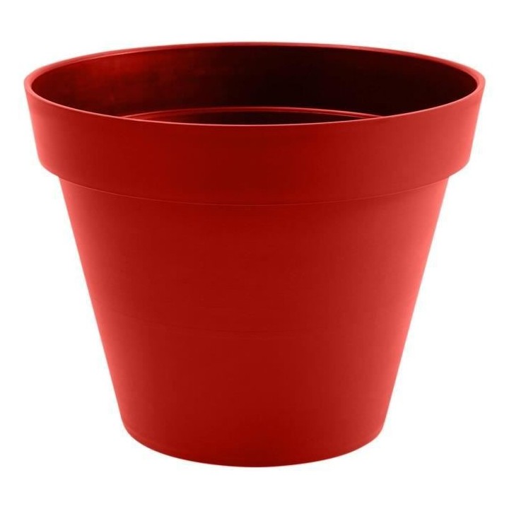 EDA Pot de fleur rond Toscane - Ø 60 x H 47 cm - 76 L - Rouge rubis