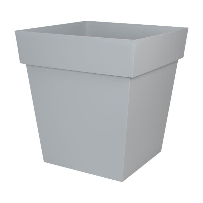 EDA Pot carré Toscane - 50 cm - 87 L - Gris Béton