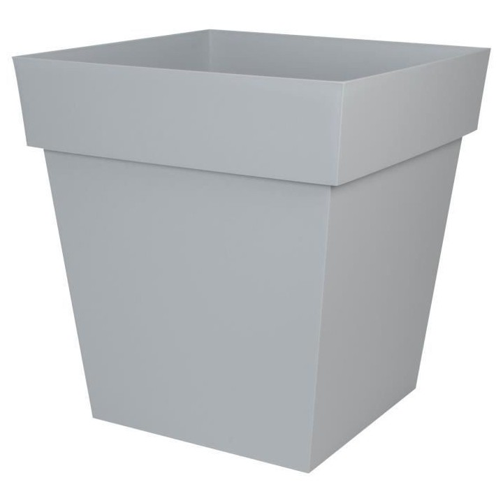 EDA Pot carré Toscane - 50 cm - 87 L - Gris Béton