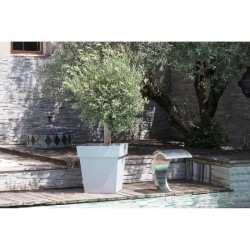 EDA Pot carré Toscane - 50 cm - 87 L - Gris Béton