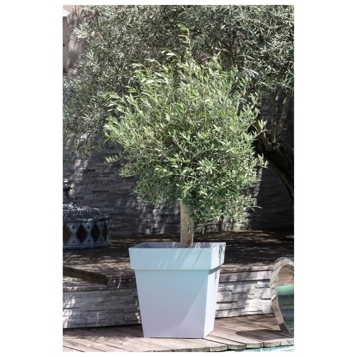EDA Pot carré Toscane - 50 cm - 87 L - Gris Béton