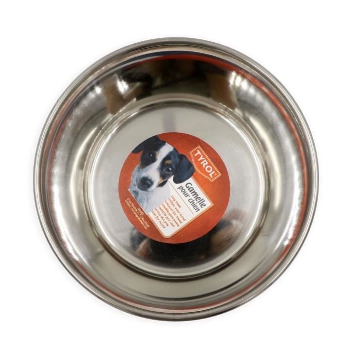 TYROL Bol en inox antidérapant de 21 cm - 1,5 L - Pour chien et chat