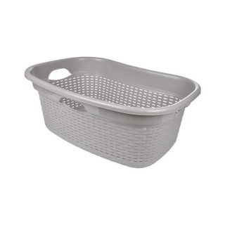 HOMEA Panier a linge tressé 65x44x42,5 cm 50 L Taupe