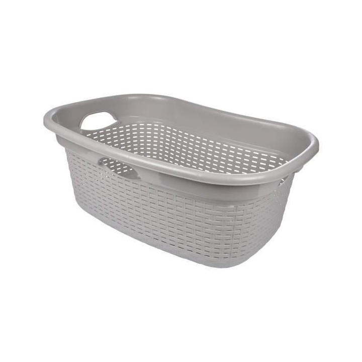 HOMEA Panier a linge tressé 65x44x42,5 cm 50 L Taupe