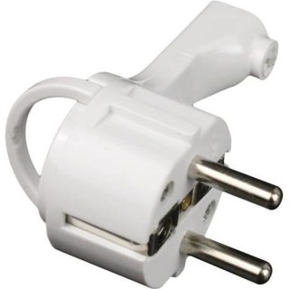 Fiche électrique mâle extra plate ZENITECH 2P+T 16A - Blanc