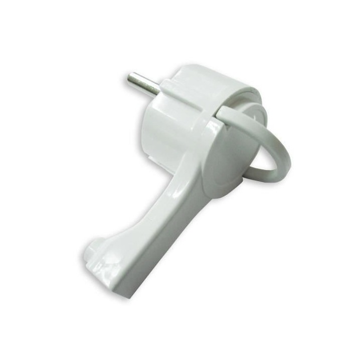 Fiche électrique mâle extra plate ZENITECH 2P+T 16A - Blanc